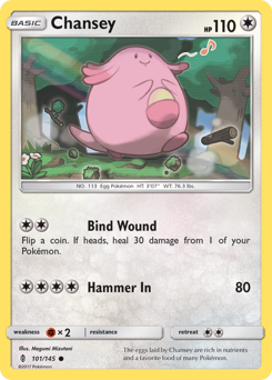 Chansey #101/145 Common (Reverse Holofoil) / Guardians Rising