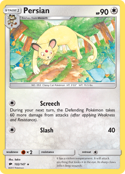 Persian #102/147 Rare (Reverse Holofoil) / Burning Shadows
