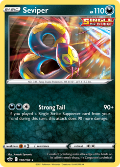 Seviper #102/198 Rare (Reverse Holofoil) / Chilling Reign