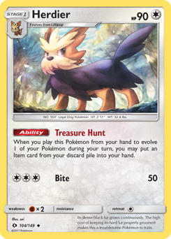 Herdier #104/149 Uncommon / Sun & Moon