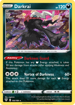 Darkrai #105/189 Holo Rare (Reverse Holofoil) / Darkness Ablaze