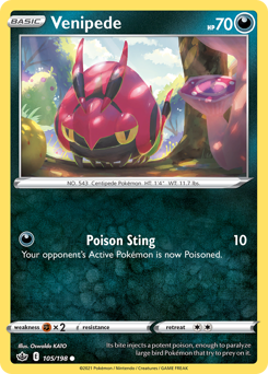 Venipede #105/198 Common (Reverse Holofoil) / Chilling Reign