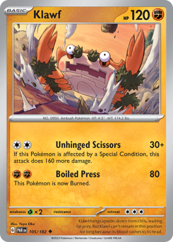 Klawf #105/182 Uncommon (Reverse Holofoil) / Paradox Rift