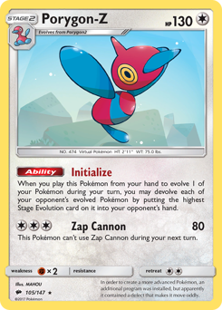 Porygon-Z #105/147 Holo Rare (Reverse Holofoil) / Burning Shadows