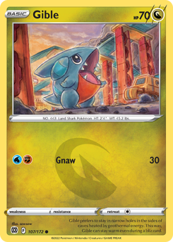 Gible #107/172 Common (Reverse Holofoil) / Brilliant Stars