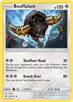 Bouffalant #108/147 Uncommon (Reverse Holofoil) / Burning Shadows
