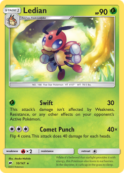 Ledian #010/147 Rare (Reverse Holofoil) / Burning Shadows