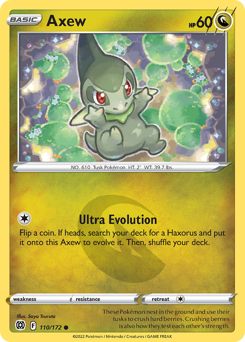 Axew #110/172 Common (Reverse Holofoil) / Brilliant Stars