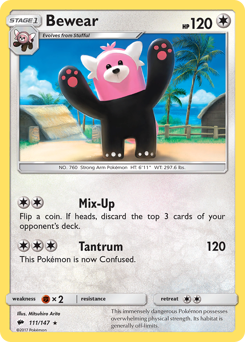 Bewear #111/147 Rare (Reverse Holofoil) / Burning Shadows