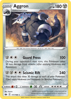 Aggron #111/198 Rare (Normal) / Chilling Reign