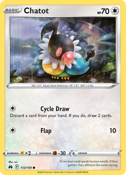 Chatot #112/159 Common / Crown Zenith