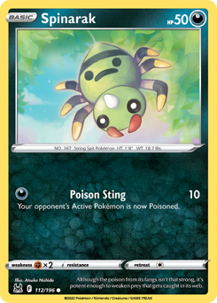 Spinarak #112/196 Common (Reverse Holofoil) / Lost Origin