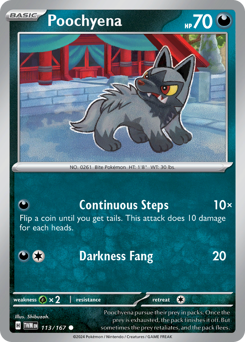 Poochyena #113/167 Common (Reverse Holofoil) / Twilight Masquerade