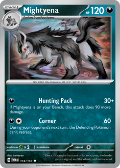 Mightyena #114/167 Uncommon (Reverse Holofoil) / Twilight Masquerade