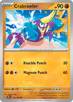 Crabrawler #114/197 Common (Reverse Holofoil) / Obsidian Flames