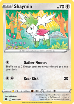Shaymin #115/159 Uncommon (Reverse Holofoil) / Crown Zenith