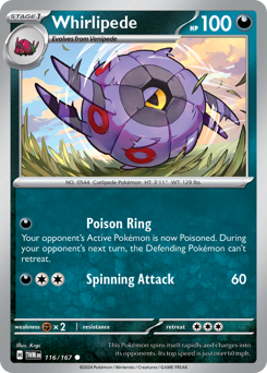 Whirlipede #116/167 Common (Reverse Holofoil) / Twilight Masquerade