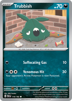 Trubbish #116/182 Common (Reverse Holofoil) / Paradox Rift