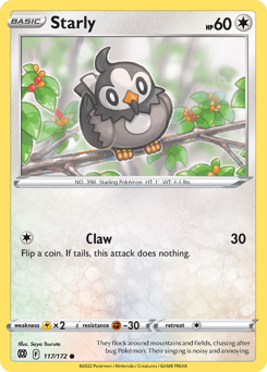 Starly #117/172 Common / Brilliant Stars