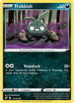 Trubbish #117/192 Common (Reverse Holofoil) / Rebel Clash
