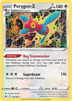 Porygon-Z #118/198 Holo Rare (Reverse Holofoil) / Chilling Reign