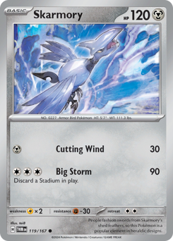 Skarmory #119/167 Common (Reverse Holofoil) / Twilight Masquerade