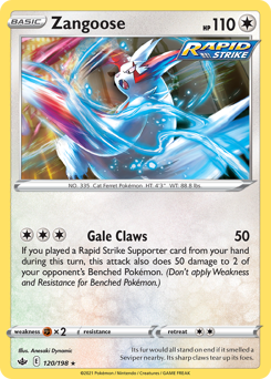 Zangoose #120/198 Rare (Reverse Holofoil) / Chilling Reign