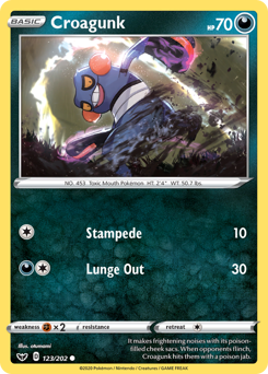 Croagunk #123/202 Common / Sword & Shield