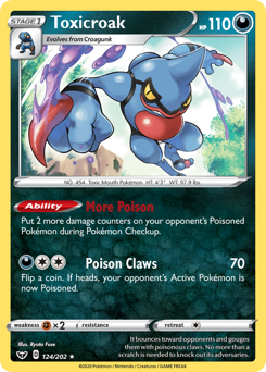 Toxicroak #124/202 Holo Rare (Holofoil) / Sword & Shield