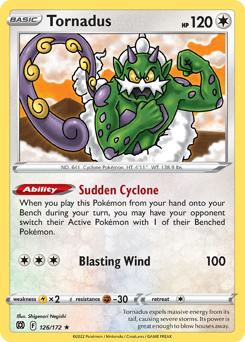 Tornadus #126/172 Rare (Reverse Holofoil) / Brilliant Stars
