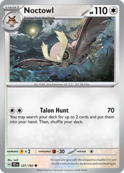 Noctowl #127/162 Common (Holofoil) / Temporal Forces