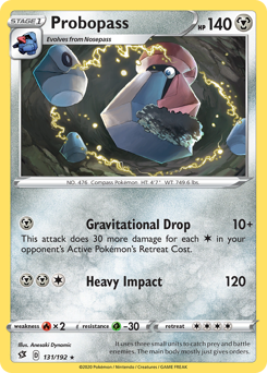 Probopass #131/192 Rare (Reverse Holofoil) / Rebel Clash