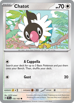 Chatot #132/162 Common (Reverse Holofoil) / Temporal Forces