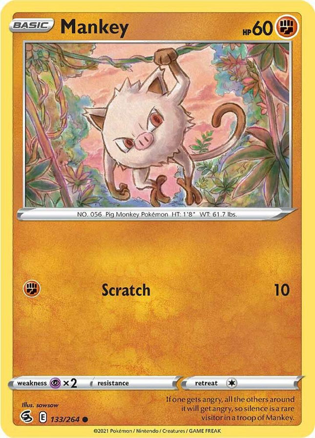 Mankey #133/264 Common (Reverse Holofoil) / Fusion Strike