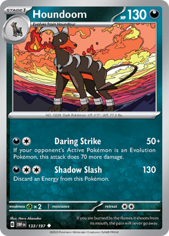 Houndoom #133/197 Uncommon / Obsidian Flames