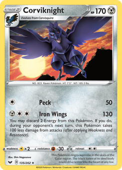 Corviknight #135/202 Rare (Normal) / Sword & Shield