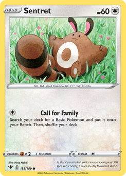 Sentret #135/189 Common (Reverse Holofoil) / Darkness Ablaze