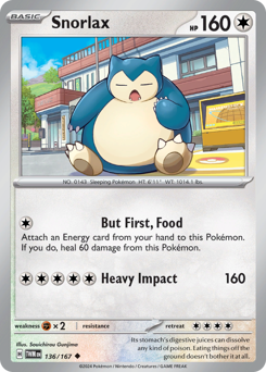 Snorlax #136/167 Uncommon (Reverse Holofoil) / Twilight Masquerade