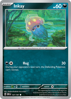 Inkay #137/197 Common (Reverse Holofoil) / Obsidian Flames
