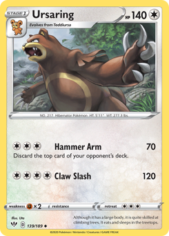 Ursaring #139/189 Uncommon / Darkness Ablaze