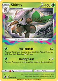 Shiftry #013/196 Holo Rare (Reverse Holofoil) / Lost Origin