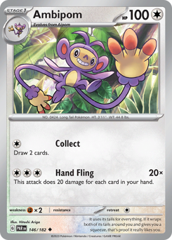 Ambipom #146/182 Uncommon (Reverse Holofoil) / Paradox Rift