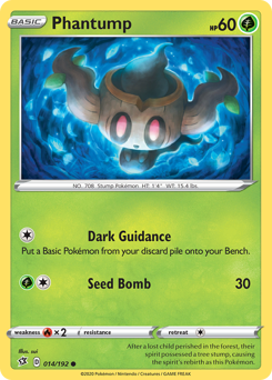 Phantump #014/192 Common (Reverse Holofoil) / Rebel Clash