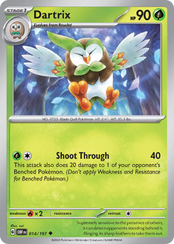 Dartrix #014/197 Uncommon (Reverse Holofoil) / Obsidian Flames