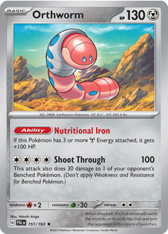 Orthworm #151/193 Rare (Holofoil) / Paldea Evolved