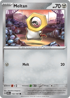 Meltan #152/197 Common (Reverse Holofoil) / Obsidian Flames