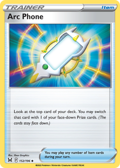 Arc Phone #152/196 Uncommon (Reverse Holofoil) / Lost Origin