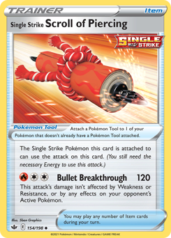 Single Strike Scroll Of Piercing #154/198 Uncommon (Reverse Holofoil) / Chilling Reign