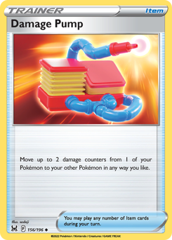 Damage Pump #156/196 Uncommon (Reverse Holofoil) / Lost Origin