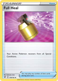 Full Heal #159/192 Uncommon (Reverse Holofoil) / Rebel Clash